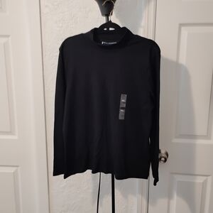 Karen Scott Black Long Sleeve Top Size PXL